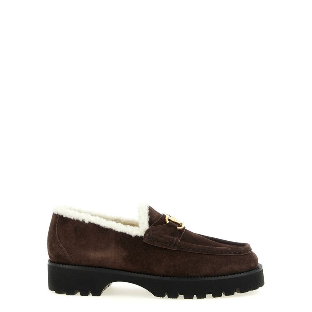 Valentino Garavani Brown Calfskin Slip-On Women's Loafers